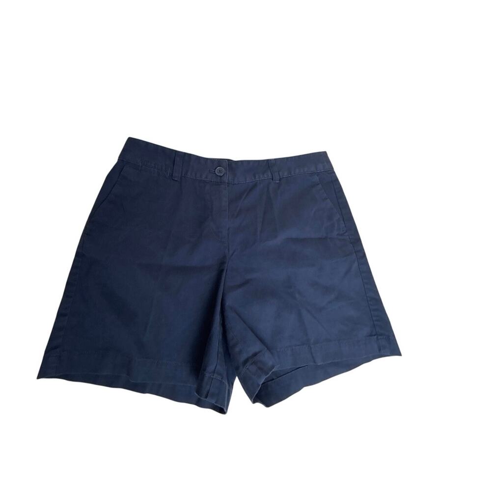 LOFT Navy Shorts Size 8 6” Inseam Mid Rise Classic Cotton Summer